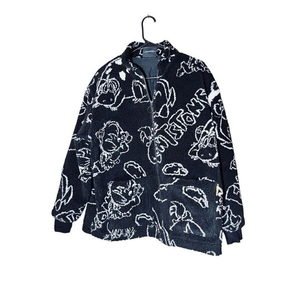 Lazy Oaf X The Flintstones Allover Print Fleece Jacket Size XS - Picture 1 of 8